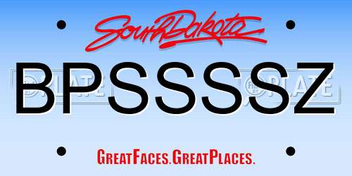 BPSSSSZ South Dakota License Plate
