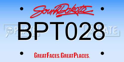 BPT028 South Dakota License Plate