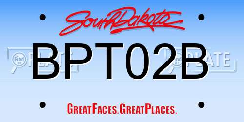 BPT02B South Dakota License Plate