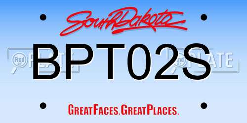BPT02S South Dakota License Plate