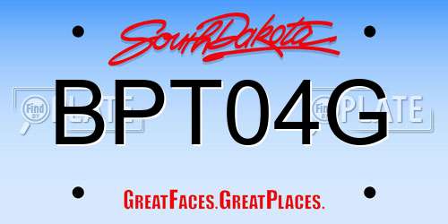 BPT04G South Dakota License Plate