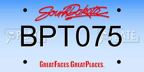 BPT075 South Dakota License Plate