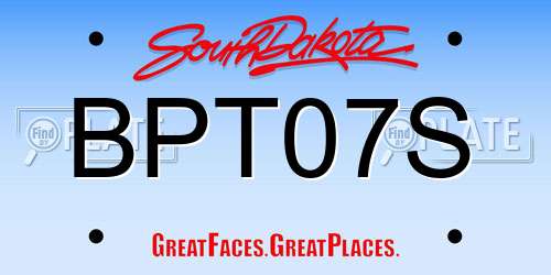 BPT07S South Dakota License Plate