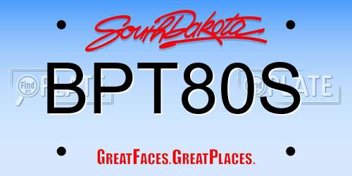 BPT80S South Dakota License Plate