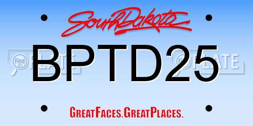 BPTD25 South Dakota License Plate