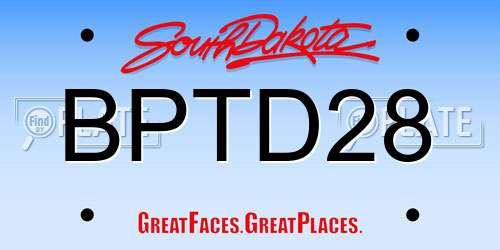 BPTD28 South Dakota License Plate