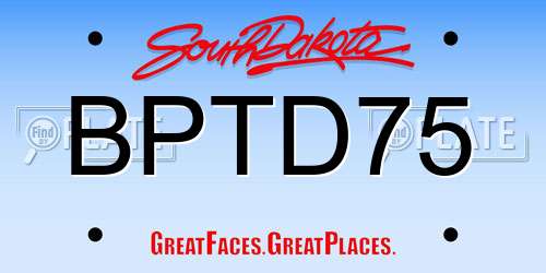 BPTD75 South Dakota License Plate