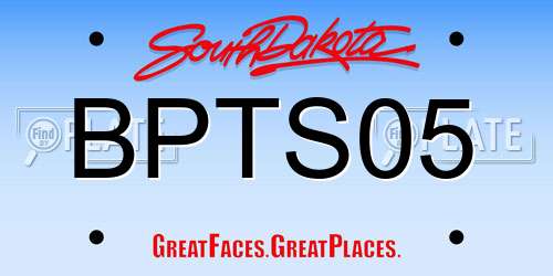 BPTS05 South Dakota License Plate