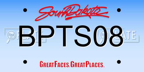 BPTS08 South Dakota License Plate
