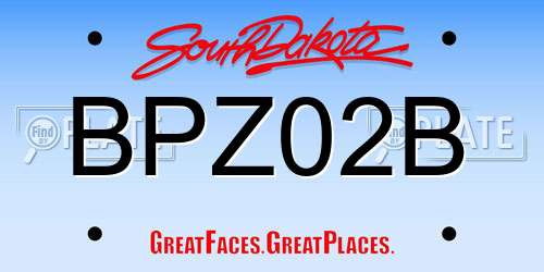 BPZ02B South Dakota License Plate