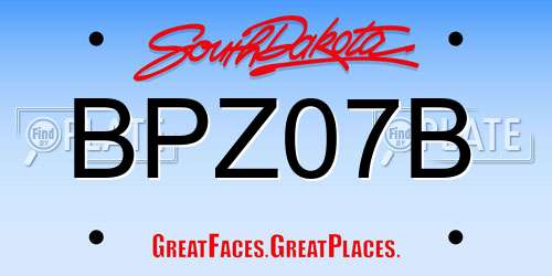 BPZ07B South Dakota License Plate