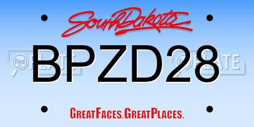 BPZD28 South Dakota License Plate
