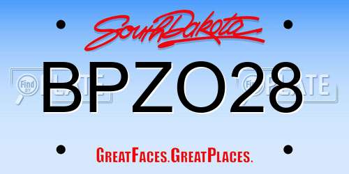 BPZO28 South Dakota License Plate
