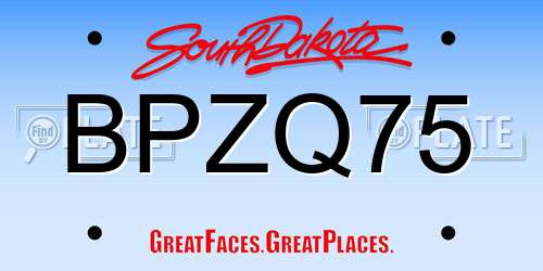 BPZQ75 South Dakota License Plate