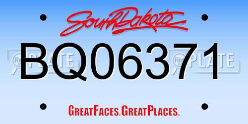 BQ06371 South Dakota License Plate