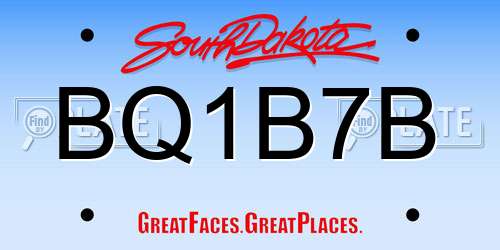 BQ1B7B South Dakota License Plate