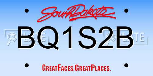 BQ1S2B South Dakota License Plate