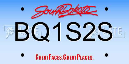 BQ1S2S South Dakota License Plate