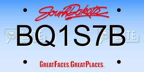 BQ1S7B South Dakota License Plate