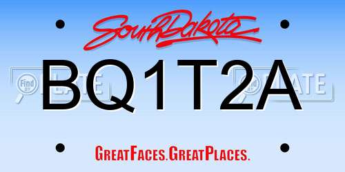 BQ1T2A South Dakota License Plate