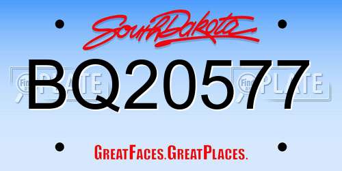 BQ20577 South Dakota License Plate
