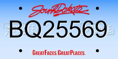 BQ25569 South Dakota License Plate