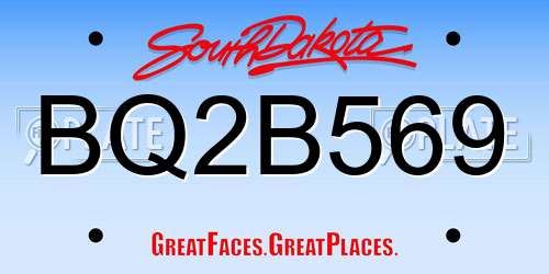 BQ2B569 South Dakota License Plate