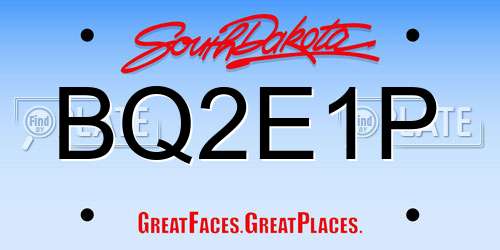BQ2E1P South Dakota License Plate