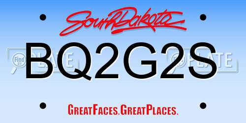 BQ2G2S South Dakota License Plate
