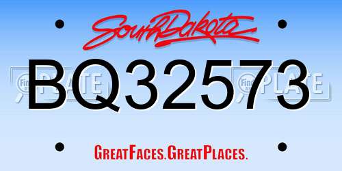 BQ32573 South Dakota License Plate