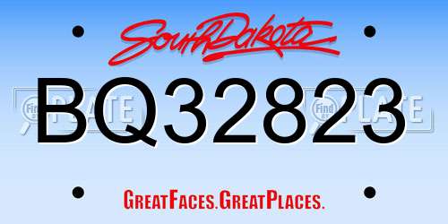 BQ32823 South Dakota License Plate