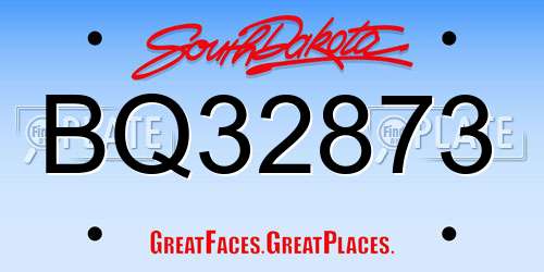 BQ32873 South Dakota License Plate