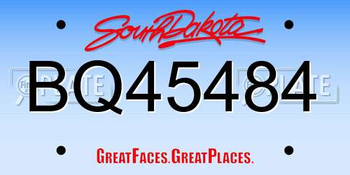 BQ45484 South Dakota License Plate