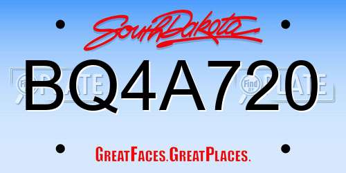 BQ4A720 South Dakota License Plate