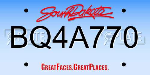 BQ4A770 South Dakota License Plate