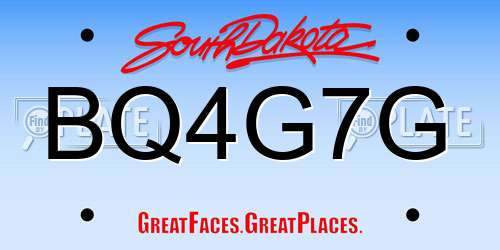 BQ4G7G South Dakota License Plate