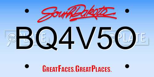 BQ4V5O South Dakota License Plate