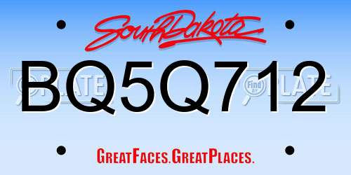 BQ5Q712 South Dakota License Plate