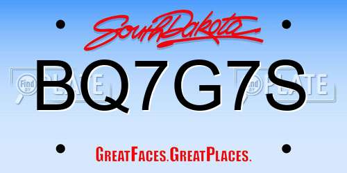 BQ7G7S South Dakota License Plate