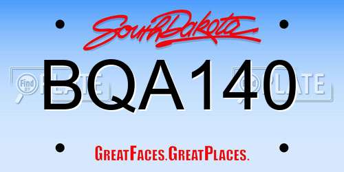 BQA140 South Dakota License Plate