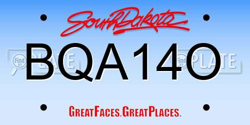 BQA14O South Dakota License Plate
