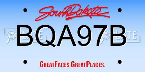 BQA97B South Dakota License Plate