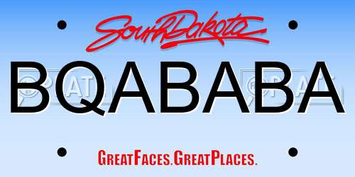BQABABA South Dakota License Plate