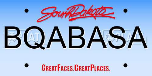 BQABASA South Dakota License Plate