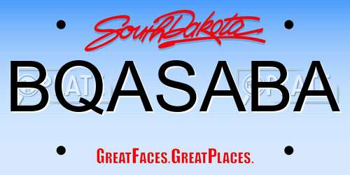 BQASABA South Dakota License Plate
