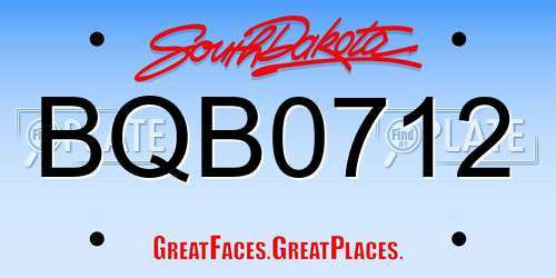 BQB0712 South Dakota License Plate