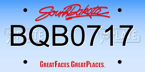 BQB0717 South Dakota License Plate