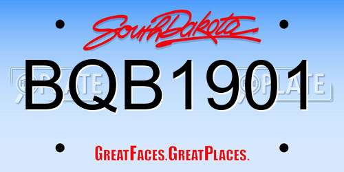 BQB1901 South Dakota License Plate