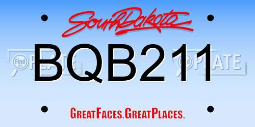BQB211 South Dakota License Plate