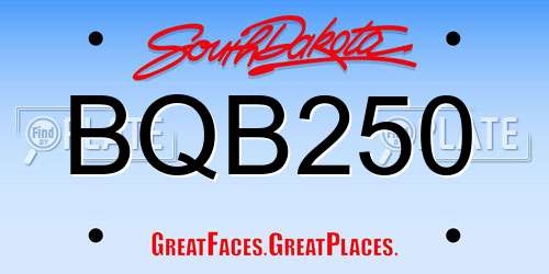 BQB250 South Dakota License Plate